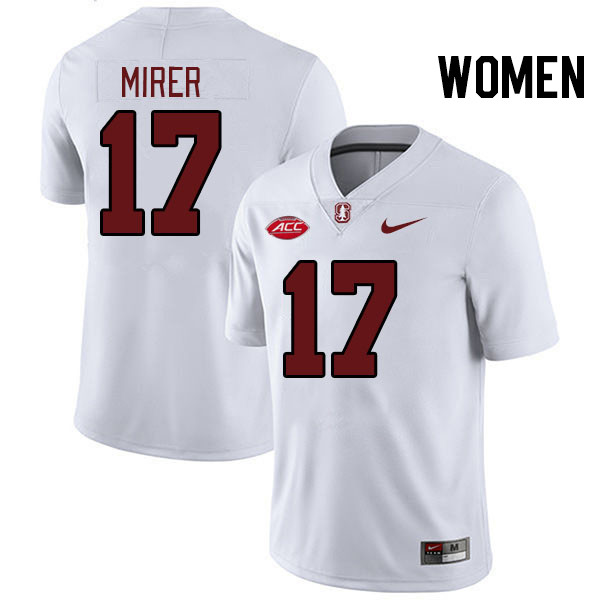 Women #17 Charlie Mirer Stanford Cardinal 2024 ACC Conference College Football Jerseys Stitched-Whit